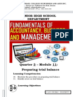 Senior High School Department: Quarter 3 - Module 11: Preparing Trial Balance