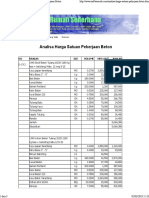 Analisa Harga Satuan Pekerjaan Beton: NO Uraian SAT HRG - Sat Jumlah