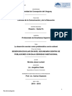 DESERCIÓN ESCOLAR EN NIVEL SECUNDARIO DENTRO DE POBLACIONES CON BAJA DENSIDAD HABITACIONAL (Plan de Investigacion)