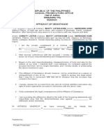 Affidavit of Desistance - Sample