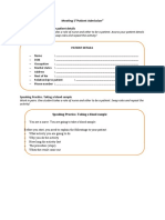 Meeting 5"patient Admission": Speaking Practice. Asking For Patient Details