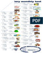 Vocabulary Monthly Test Tests - 60527