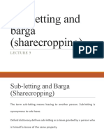 Sub-Letting and Barga (Sharecropping)