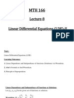 Lecture 8linear Differential Equations II