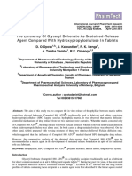 The Efficiency of Glyceryl Behenate As Sustained-Release Agent Compared With Hydroxypropylcellulose in Tablets