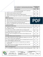 Questions To Probe The Candidate's Underpinning Knowledge Satisfactory Response Extension/Reflection Questions Yes No