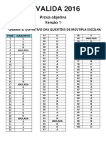 Revalida 2016: Prova Objetiva Versão 1