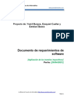 PMOInformatica Documento de Requerimientos de Software Plantilla