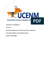 Asignatura Contabilidad I Sección: I Resumen Liquidación de Operaciones de Las Empresas Presentado: Miriam Isabel Pineda Godoy Cuenta: 317570026