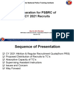 Preparation For PSBRC of CY 2021 Recruits: Philippine National Police Training Institute