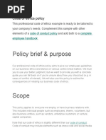 Policy Brief & Purpose: Code of Ethics Policy