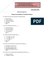 Subject: QSCT Class: Be Civil MCQ On Unit No.2 Taking Out Quantities & Detailed Estimate