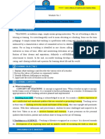 Module Overview: Study Guide in Prof - Ed.103-The Teaching Profession