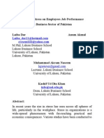 Impact of Stress On Employees Job Performance in Business Sector of Pakistan