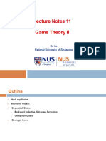 Lecture Notes 11 Game Theory II: Xu Le National University of Singapore