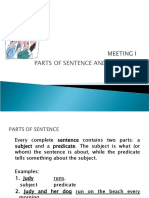 Parts of Sentence and Parts of Speech