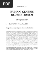 Benedicto XV - Humani Generis