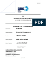 B7AF100 - 2021 - OMD1 - First Sitting Exam Paper