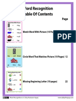 Word Recognition: Match Word With Picture (10 Pages) 2