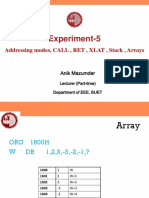 Experiment-5: Addressing Modes, CALL, RET, XLAT, Stack, Arrays