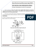 EE18151-Basic Electrical and Electronics Eng UNIT-I: Permanent Magnet Moving Coil Instruments (PMMC)