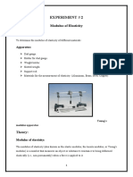 Experiment # 2: Modulus of Elasticity