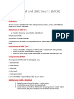 Maternal and Child Health (MCH)