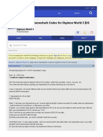 Digivolution Gameshark Codes For Digimon World 3 (US Version) - Digimon World 3