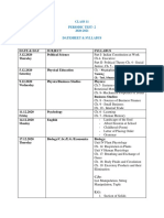 11 Periodic Test 2 - Datesheet & Syllabus