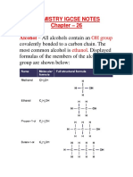 Chemistry Igcse Notes - 26 Alcohol