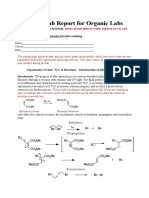 Sample Lab Report For Organic Labs