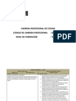 Plan de Estudios Cocina Técnico - ANTIGUO