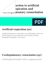 Introduction To Artificial Respiration and Cardiopulmonary Resuscitation