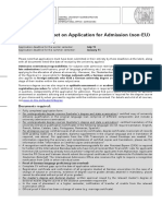 Informations Sheet On Application For Admission Non Eu - Merkblatt - en - Zulantrag - Non Eu 2