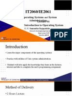 IT2060/IE2061: Operating Systems System Administration Introduction To Operating System