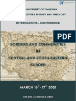 Borders and Communities in Central and South-Eastern Europe", Organizată de Facultatea de Litere, Istorie Și Teologie Din Cadrul Universității de Vest Din Timișoara