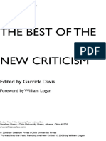 Bagi Garrick Davis & William Logan - Praising It New - The Best of The New Criticism (2008, Swallow Press - Ohio University Press)