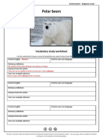 Polar Bears: Vocabulary Study Worksheet