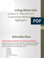 Lecture 3 - Selection of A Construction Material & Aggregates