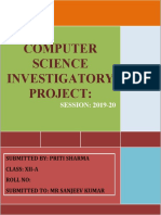 Computer Science Investigatory Project