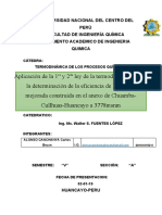 Aplicación de La 1 Y2 La Determinación de La Eficiencia de La Cocina Mejorada Construida en El Anexo de Chuamba-Cullhuas-Huancayo A 3778msnm