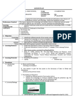 Lesson Plan School Grade Level/Section Teacher Learning Area Date Quarter Content Standards Performance Standard Learning Competency/ies Content