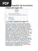 Teatro Español de La Primera Mitad Del Siglo XX