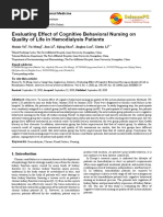 Evaluating Effect of Cognitive Behavioral Nursing On Quality of Life in Hemodialysis Patients