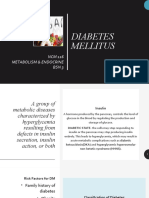 Diabetes Mellitus: NCM 116 Metabolism & Endocrine BSN 3