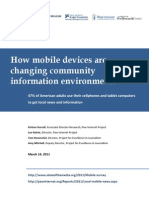 PEW Research Center Report: Local Mobile Survey On Local News (2011)