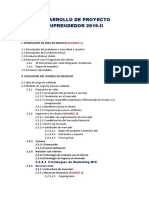 DEMO-ÍNDICE DEL PLAN DE NEGOCIOS C - 2019-II Final