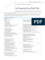 Work Sheet For Preparing Your Birth Plan: C 8: P B P P