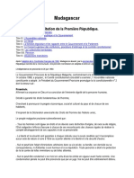 Constitution de La Première Republique de Madagascar