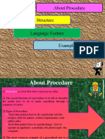 About Procedure Generic Structure Language Feature Example